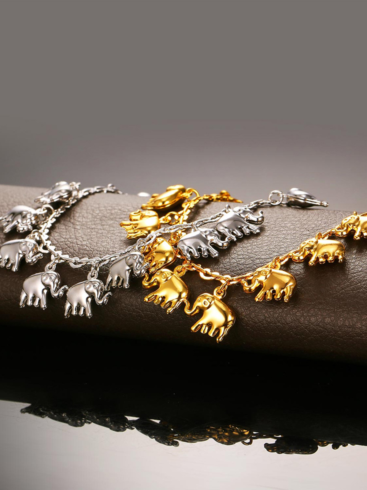 Little Elephant Anklet in Platinum Plated