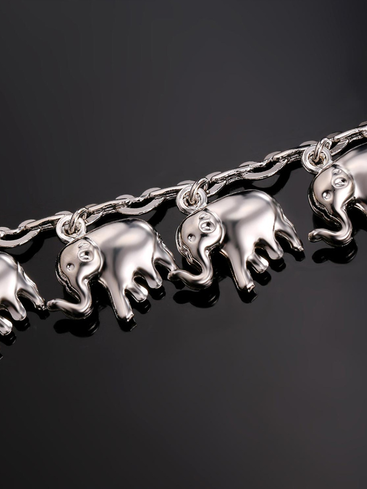 Little Elephant Anklet in Platinum Plated