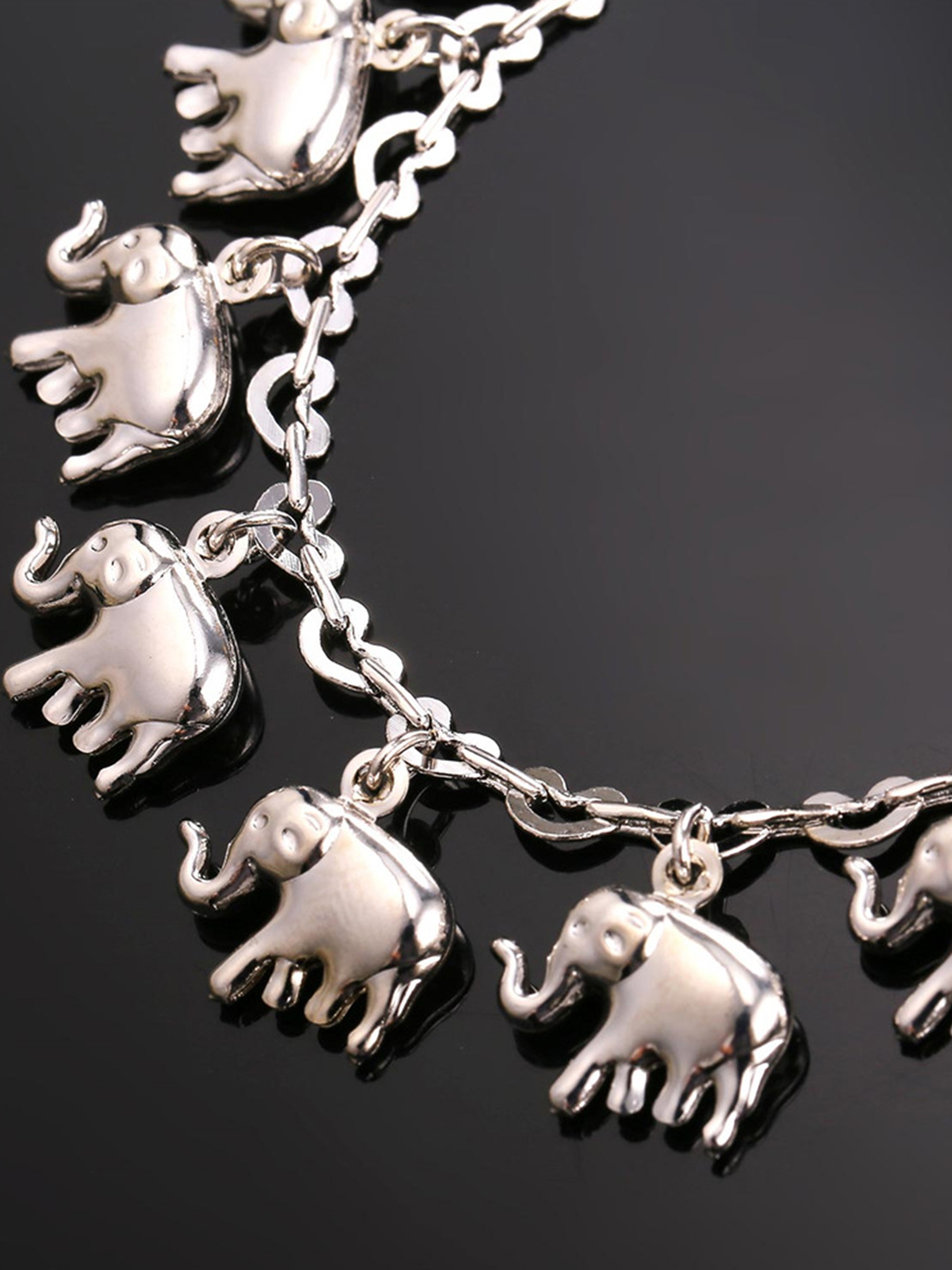 Little Elephant Anklet in Platinum Plated