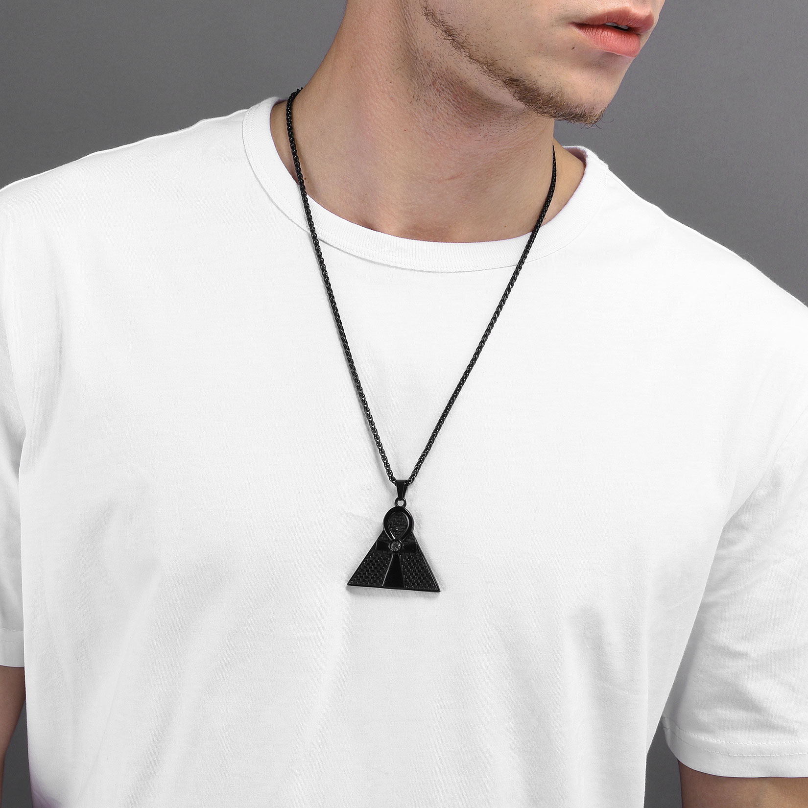 Ankh Cross Pendant Egyptian Necklace for Men-01