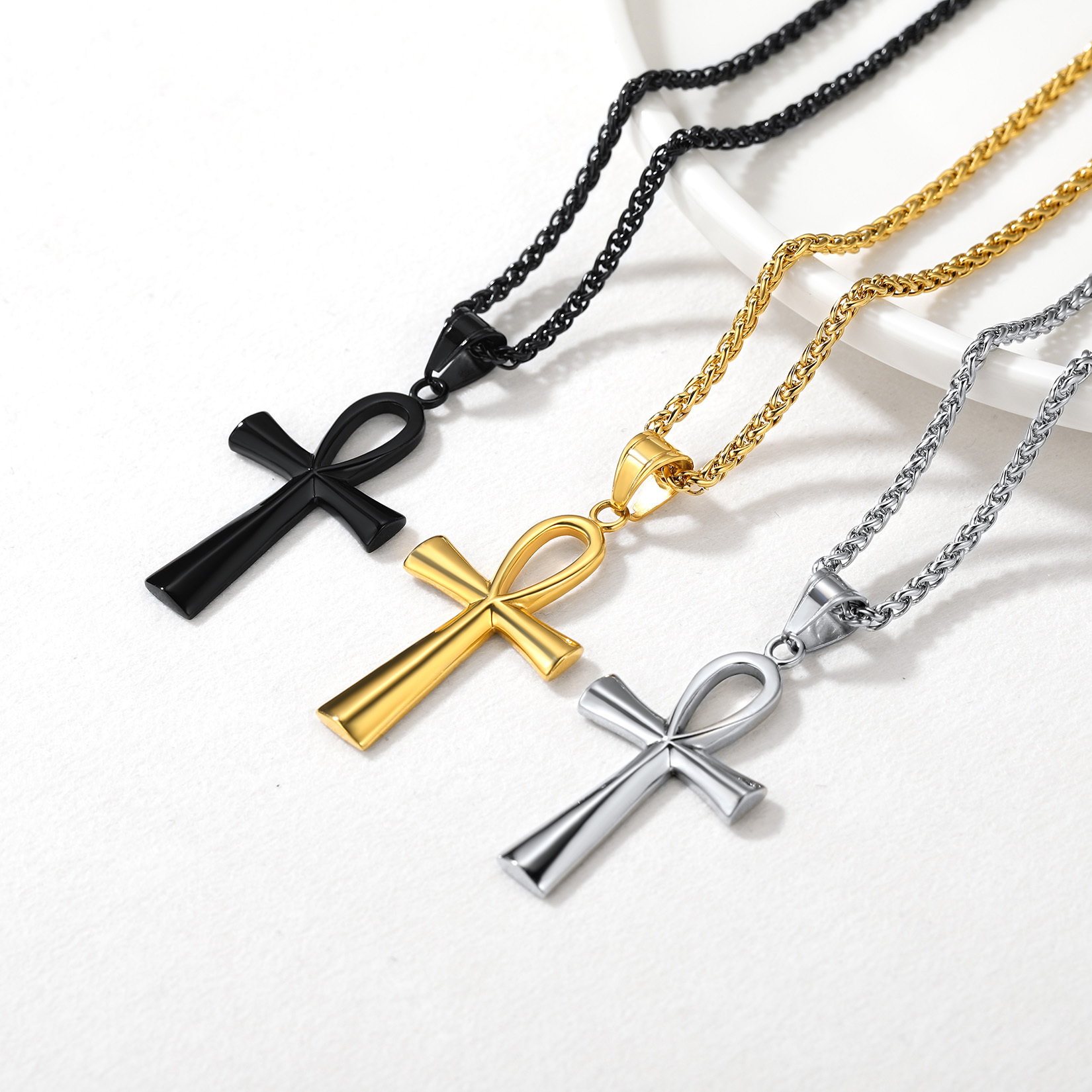 Ankh Cross Pendant Egyptian Necklaces in Different Colors