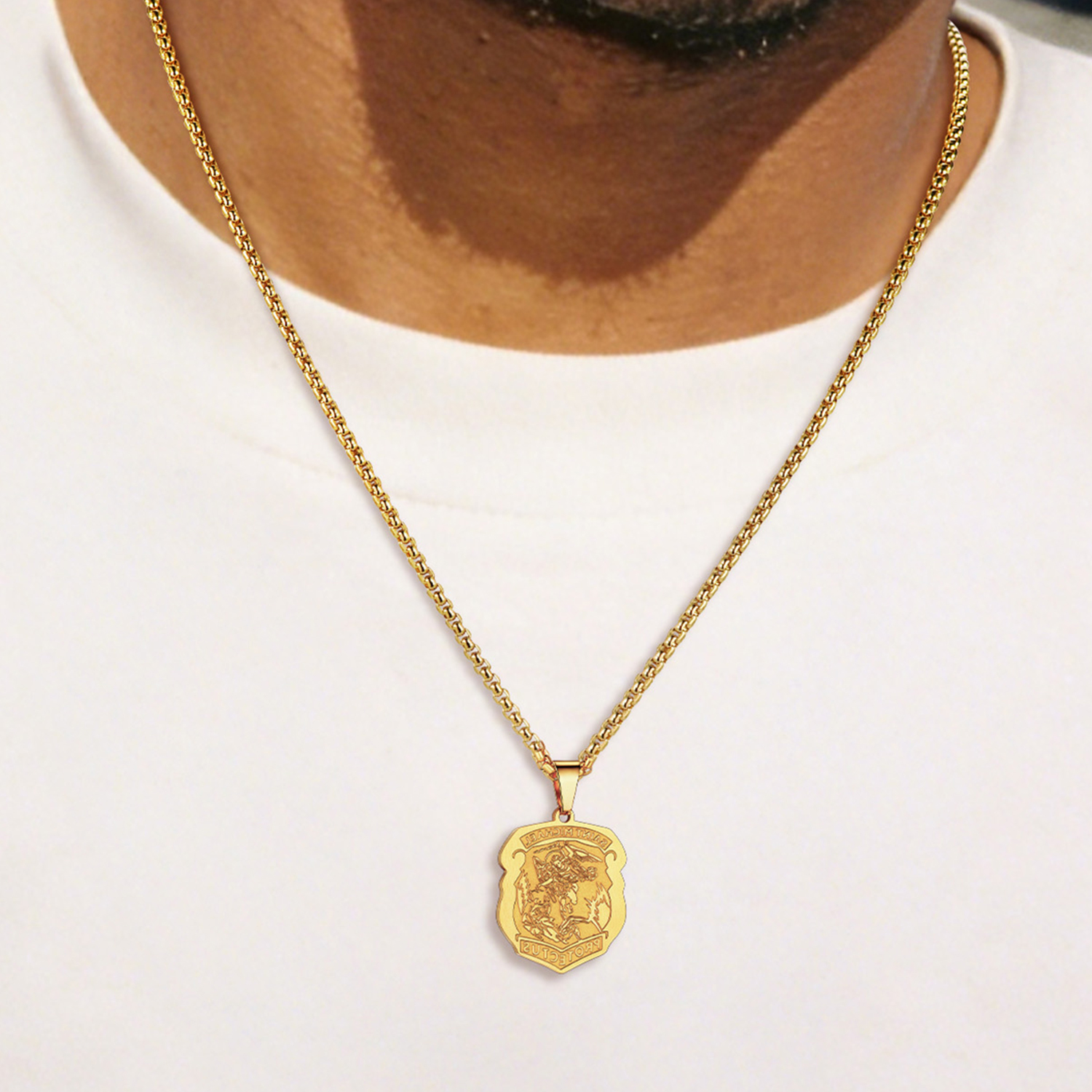 Archangel Saint Michael Pendant Necklace for Men-01