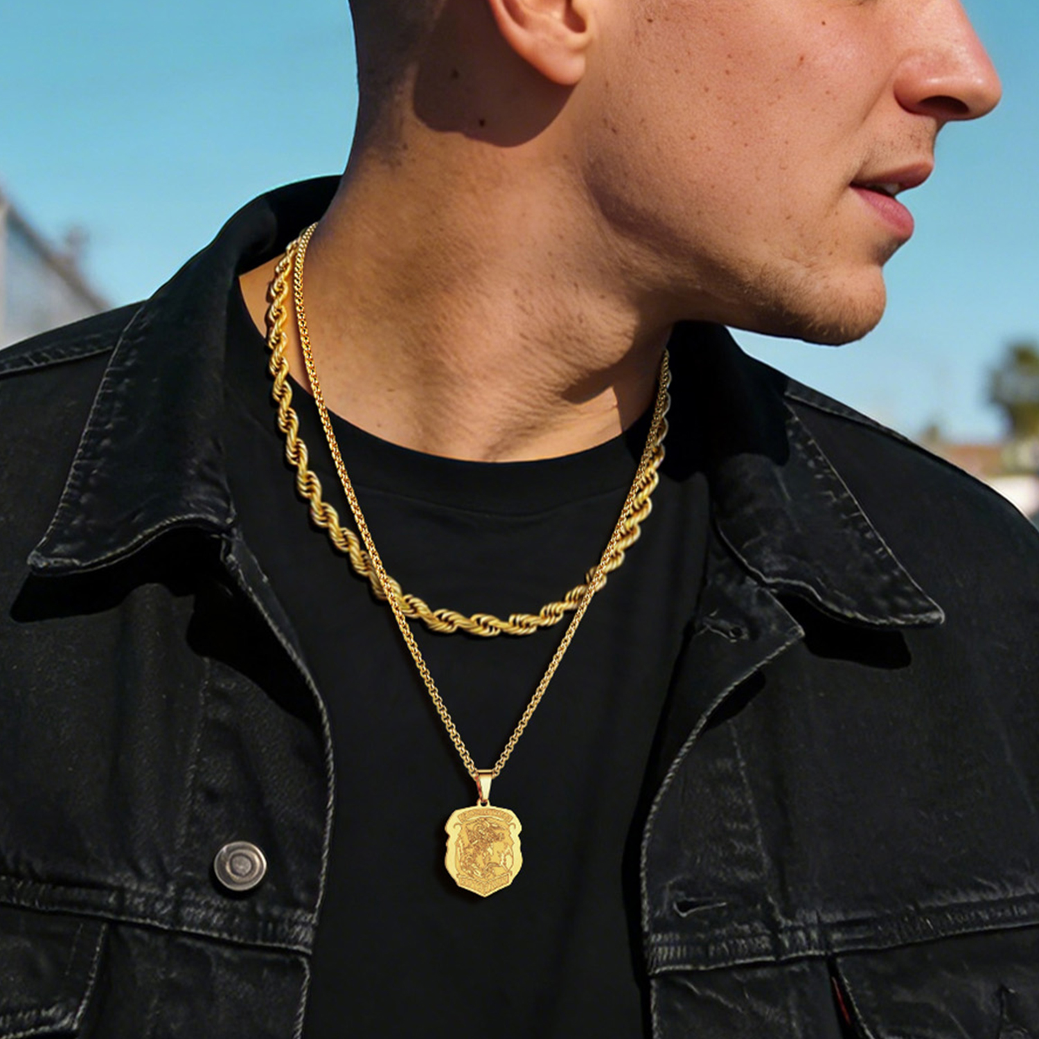 Archangel Saint Michael Pendant Necklace for Men-02