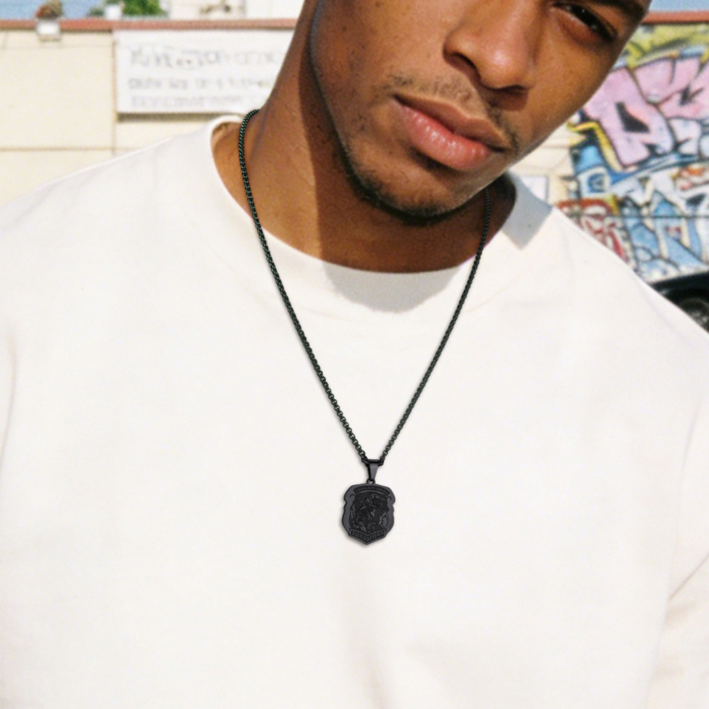 Archangel Saint Michael Pendant Necklace for Men