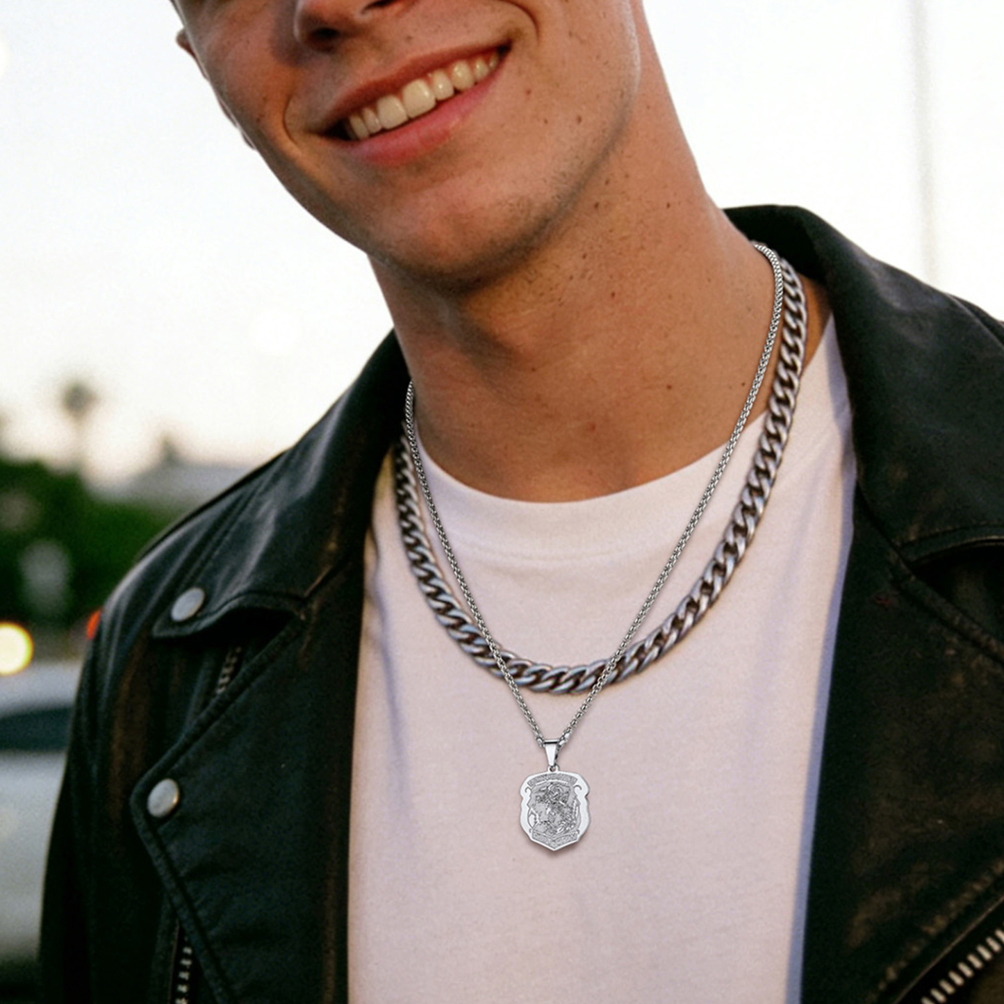 Archangel Saint Michael Pendant Necklace for Men