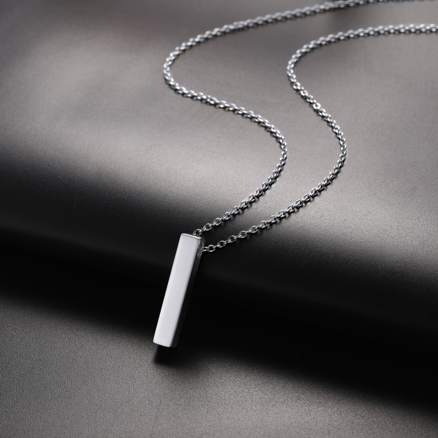 Bar Pendant Cremation Urn Necklace, Stainless Steel-01