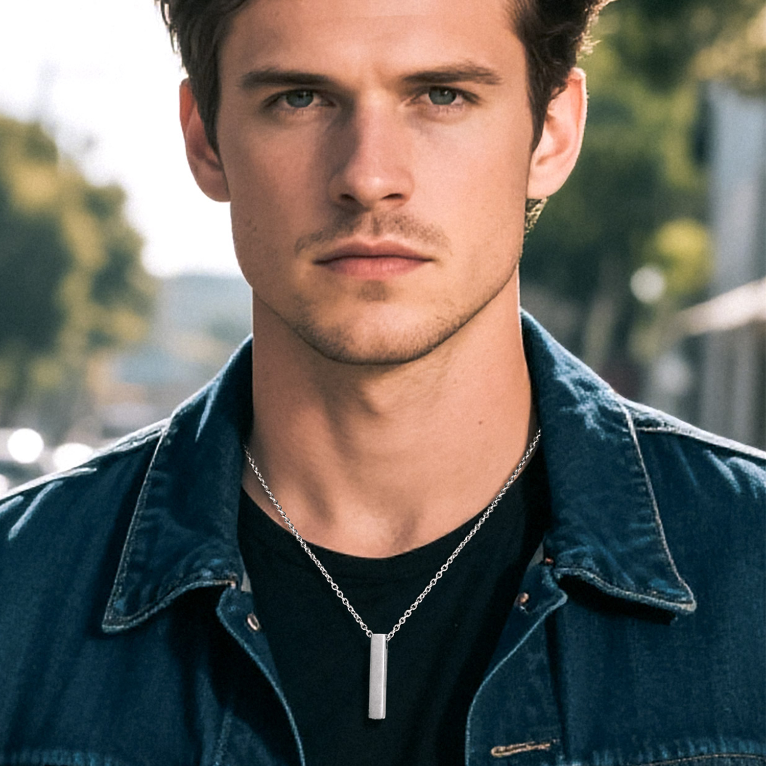 Bar Pendant Cremation Urn Necklace for Men-01