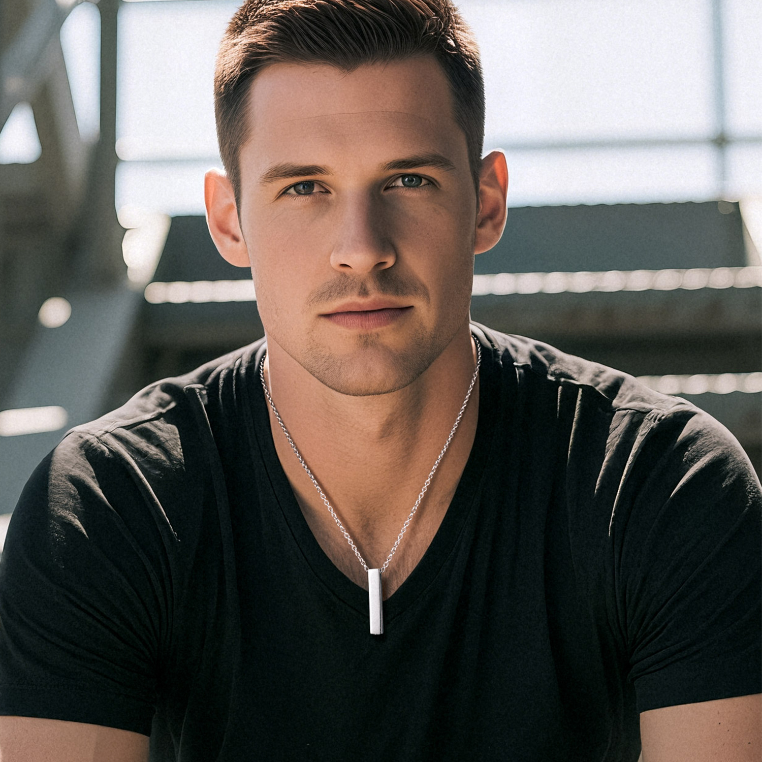 Bar Pendant Cremation Urn Necklace for Men-02