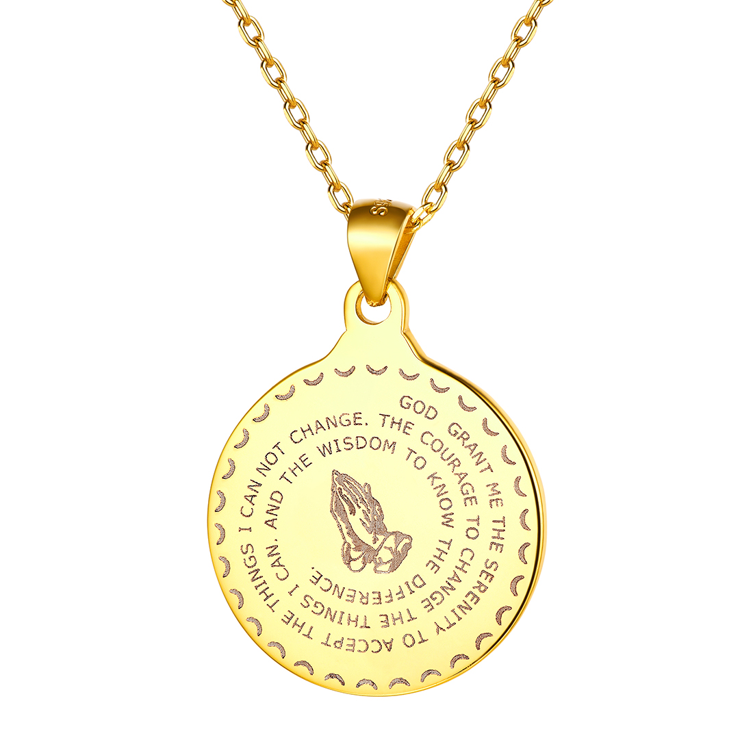 Bible Verse Prayer Pendant Necklace in 18K Gold Plated