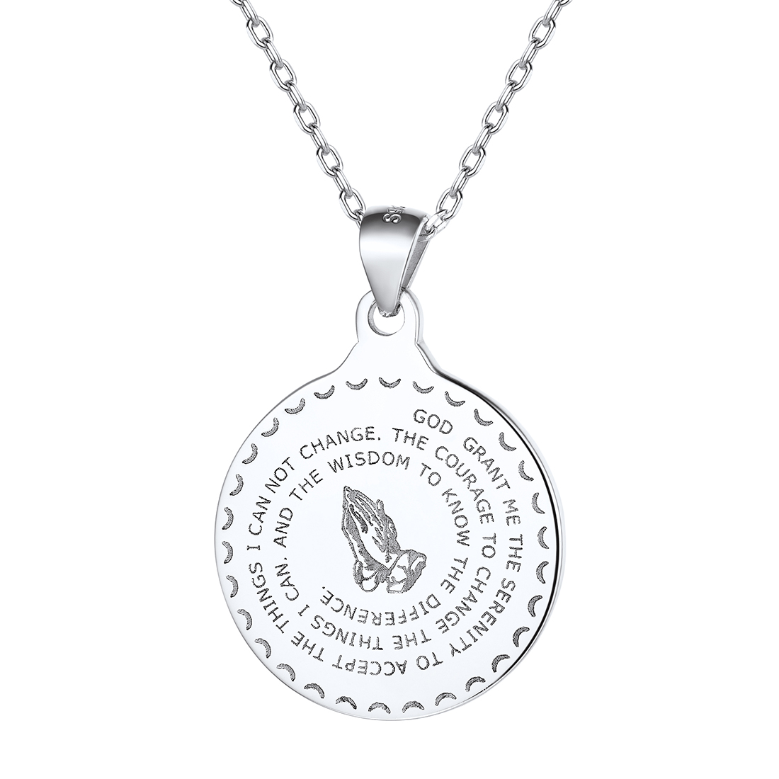 Bible Verse Prayer Pendant Necklace in Sterling Silver