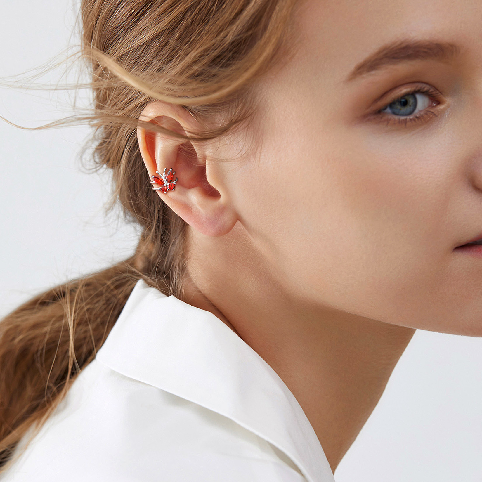 Birthstone Butterfly Ear Cuff for Women-02