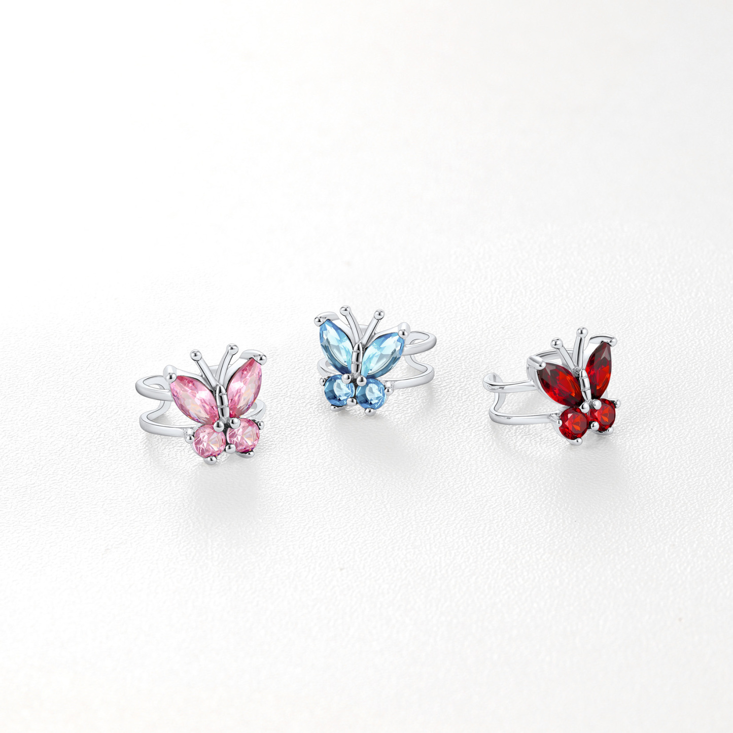 Birthstone Butterfly Ear Cuff in Different Month Colors-02
