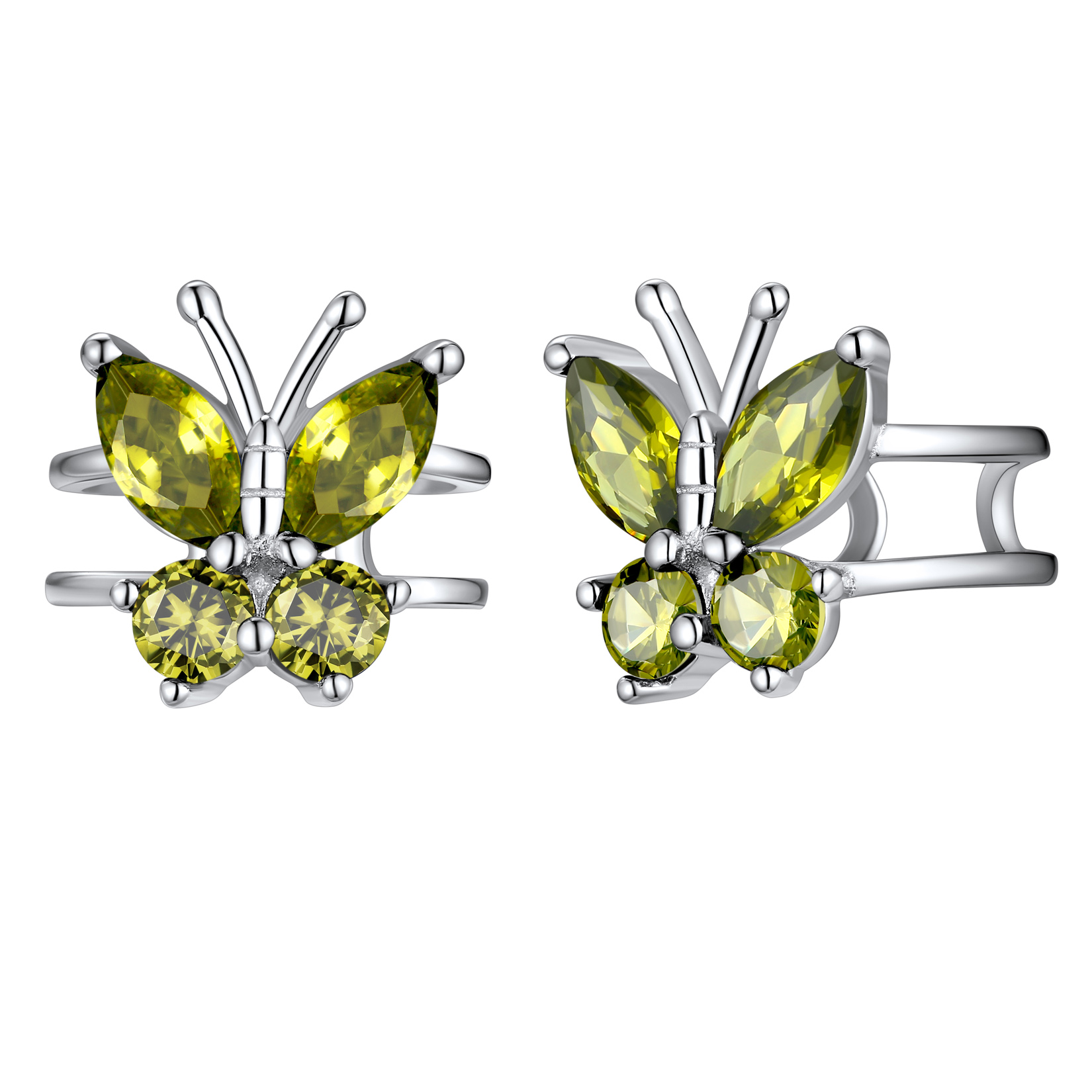Birthstone Butterfly Ear Cuff in Peridot