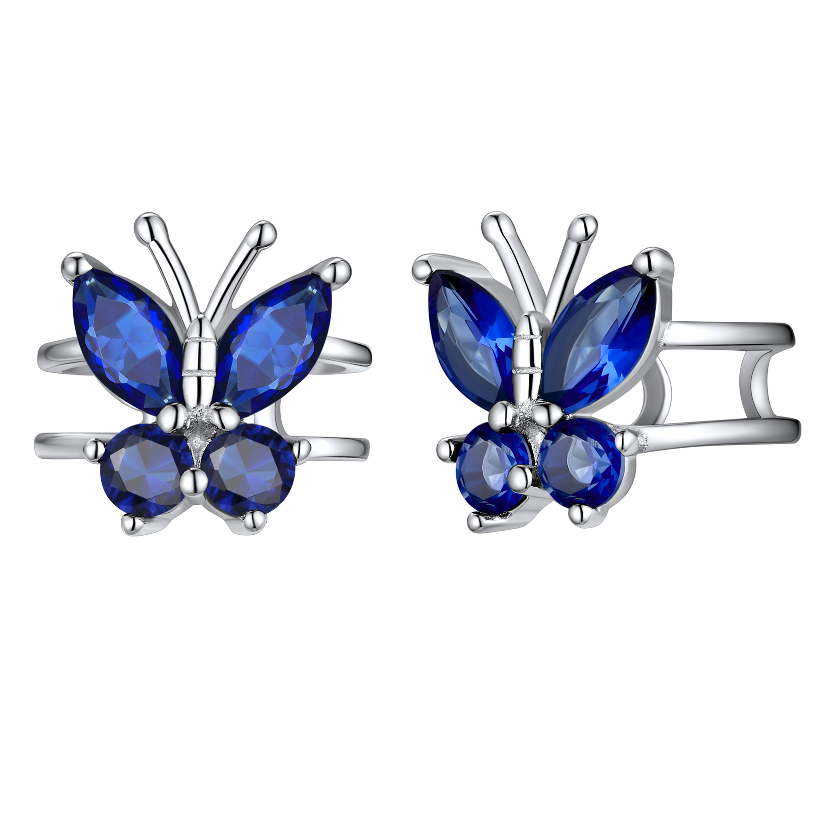 Birthstone Butterfly Ear Cuff in Sapphire