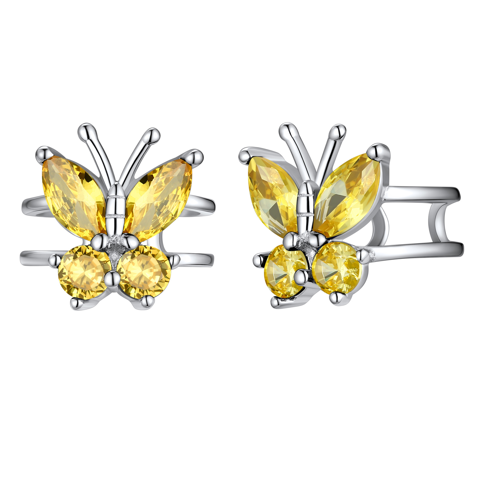 Birthstone Butterfly Ear Cuff in Topaz