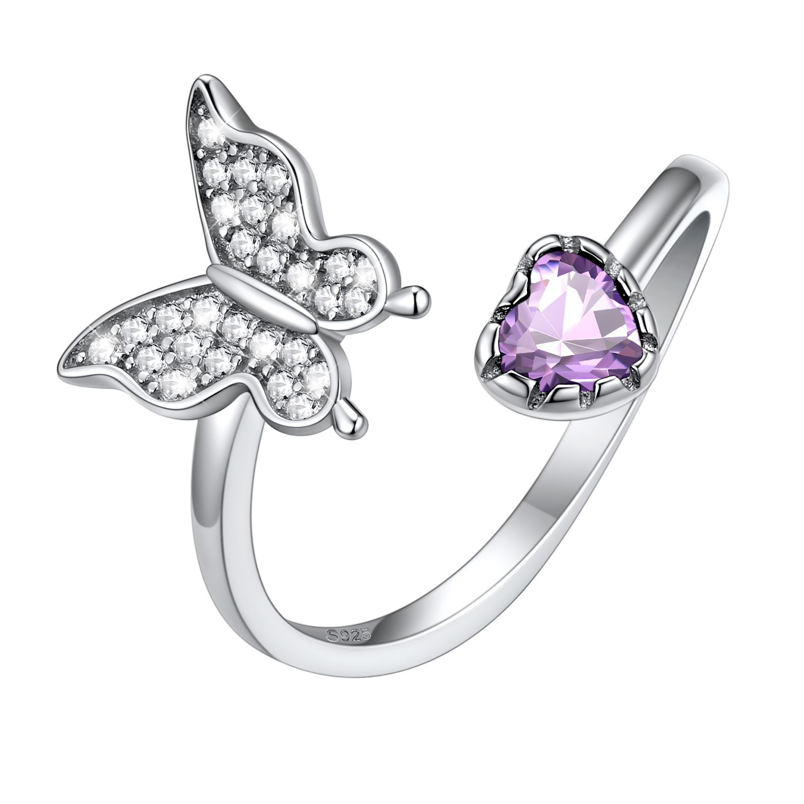 Birthstone Butterfly Ring in Alexandrite