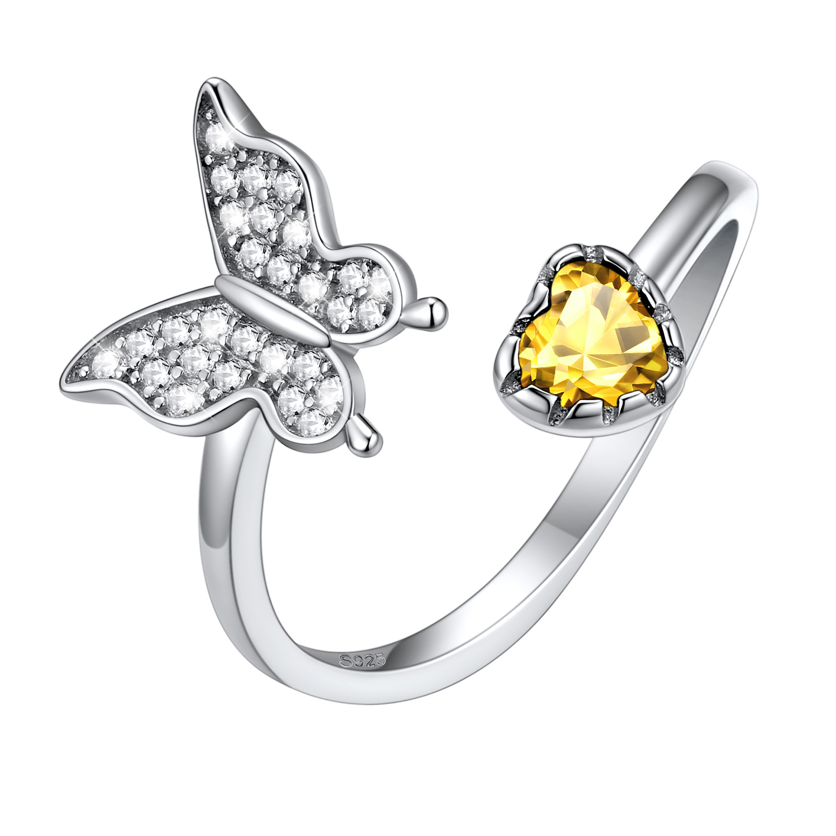 Birthstone Butterfly Ring in Topaz