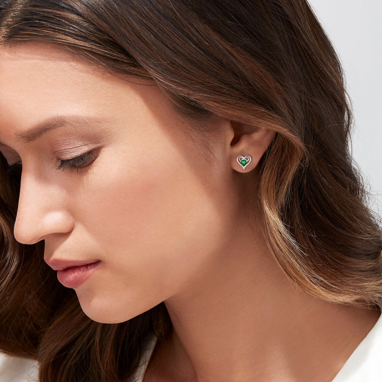 Birthstone Infinity Heart Stud Earrings for Women-01