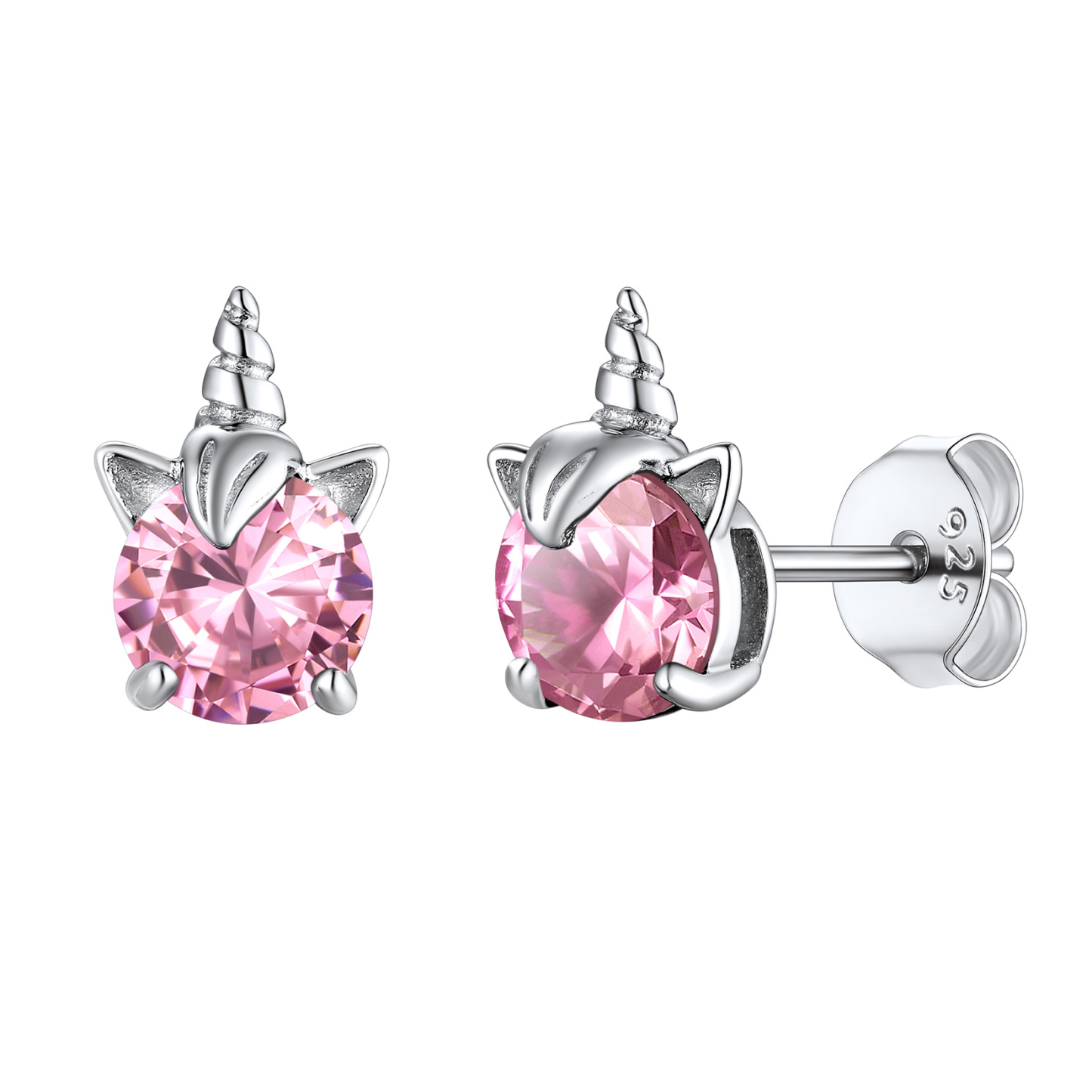 Birthstone Unicorn Stud Earrings in Tourmaline