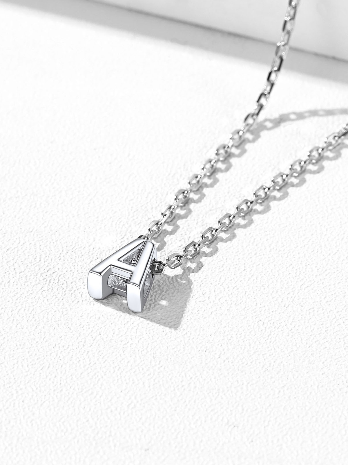 Initial Rolo Link Anklet in Silver