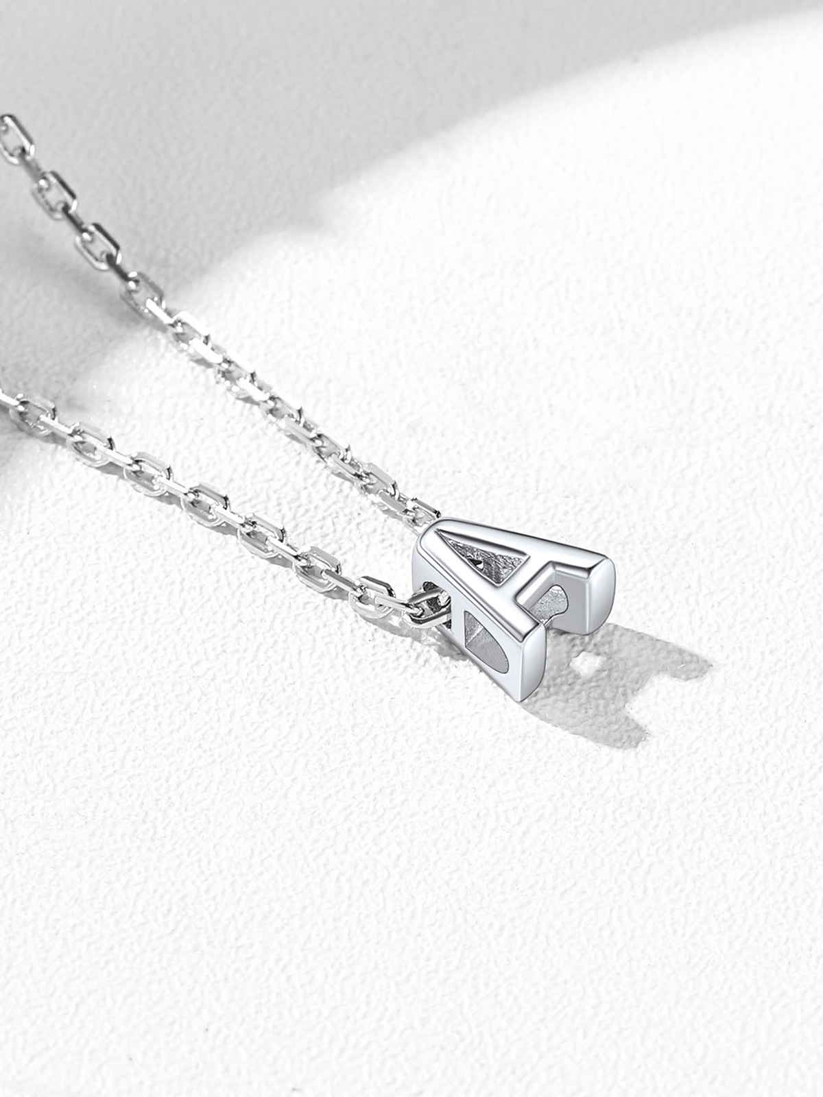 Initial Rolo Link Anklet in Silver