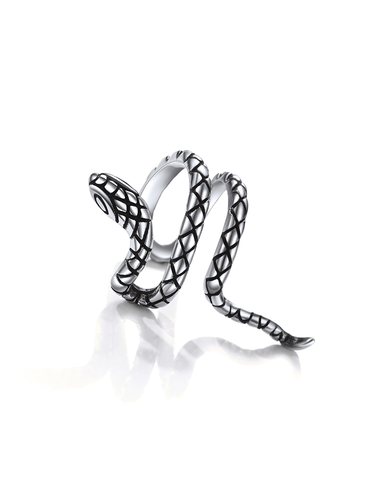 Snake Ear Cuff Animal Earrings in Sterling Silver