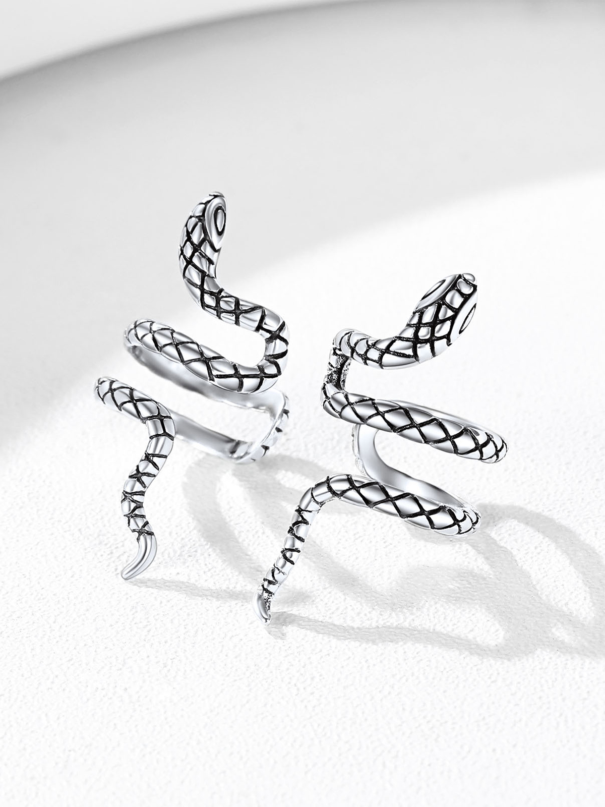 Snake Ear Cuff Animal Earrings in Sterling Silver