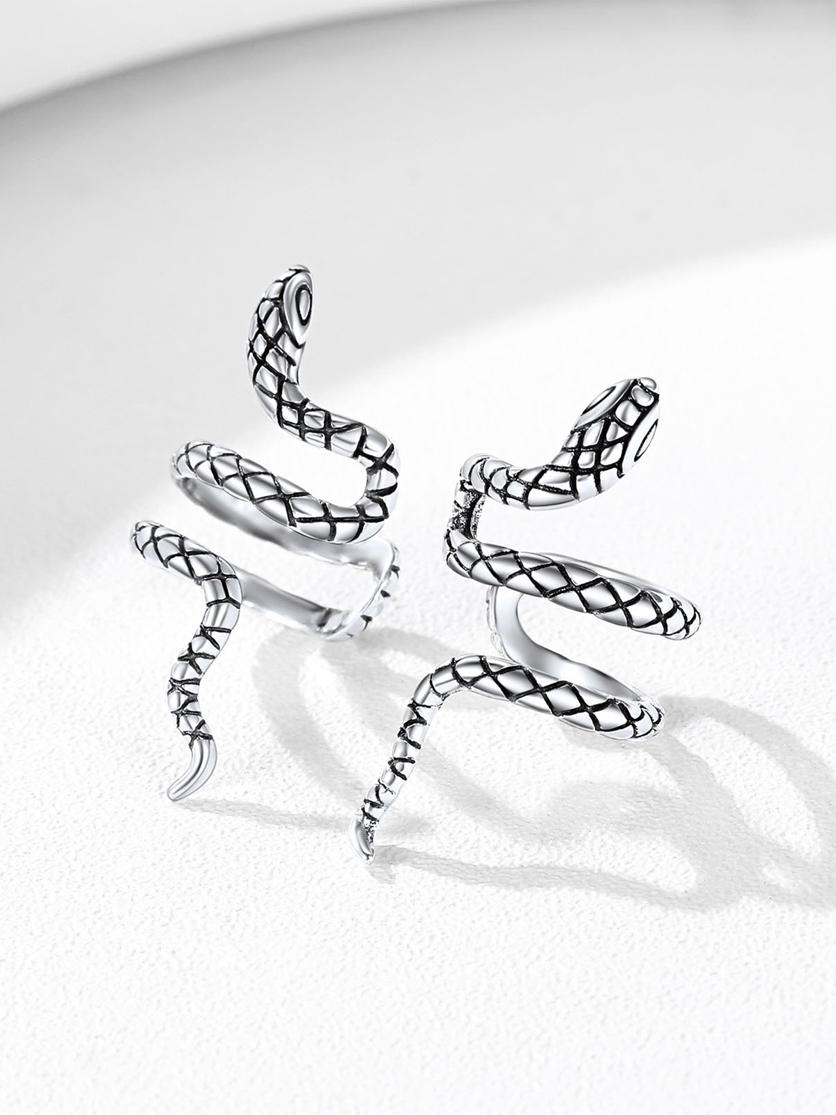Snake Ear Cuff Animal Earrings in Sterling Silver