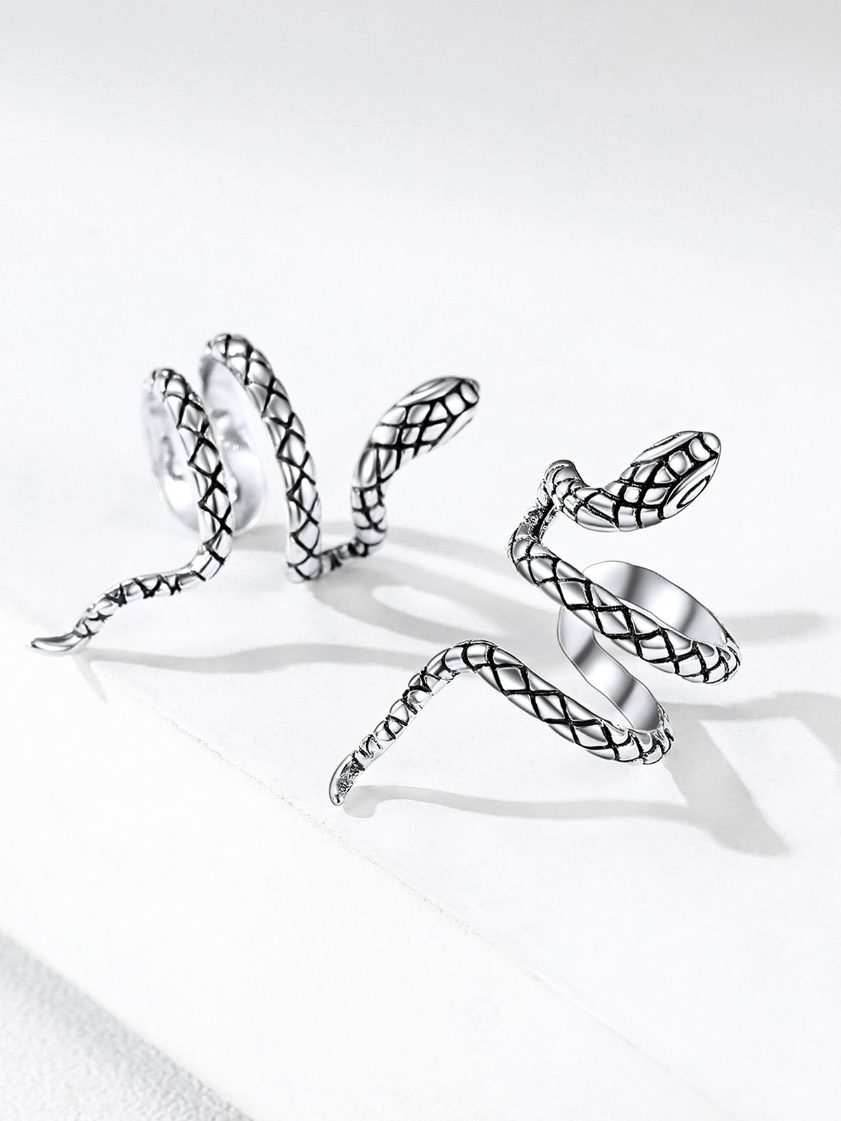 Snake Ear Cuff Animal Earrings in Sterling Silver