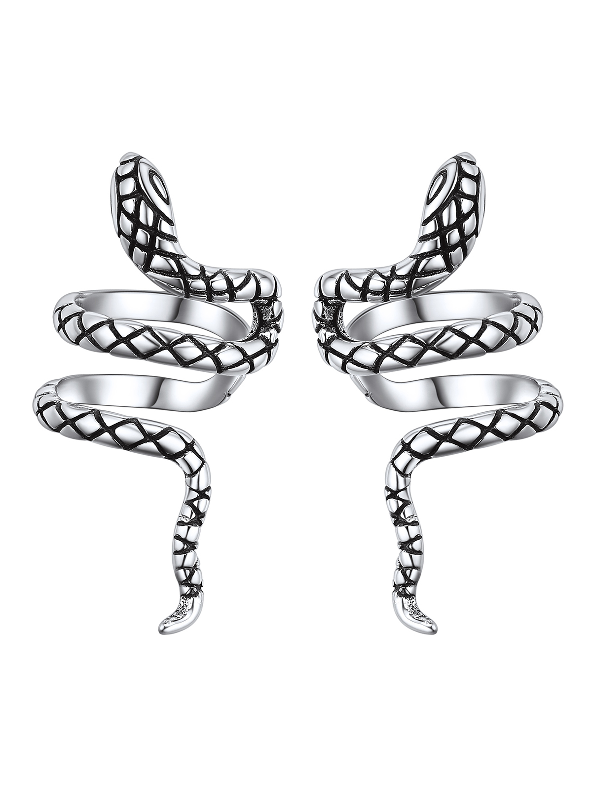 Snake Ear Cuff Animal Earrings in Sterling Silver