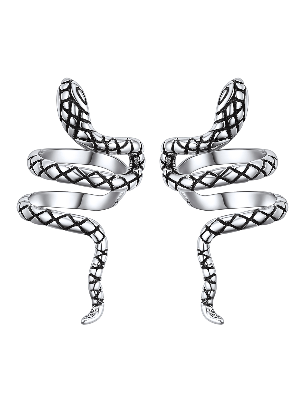 Snake Ear Cuff Animal Earrings in Sterling Silver