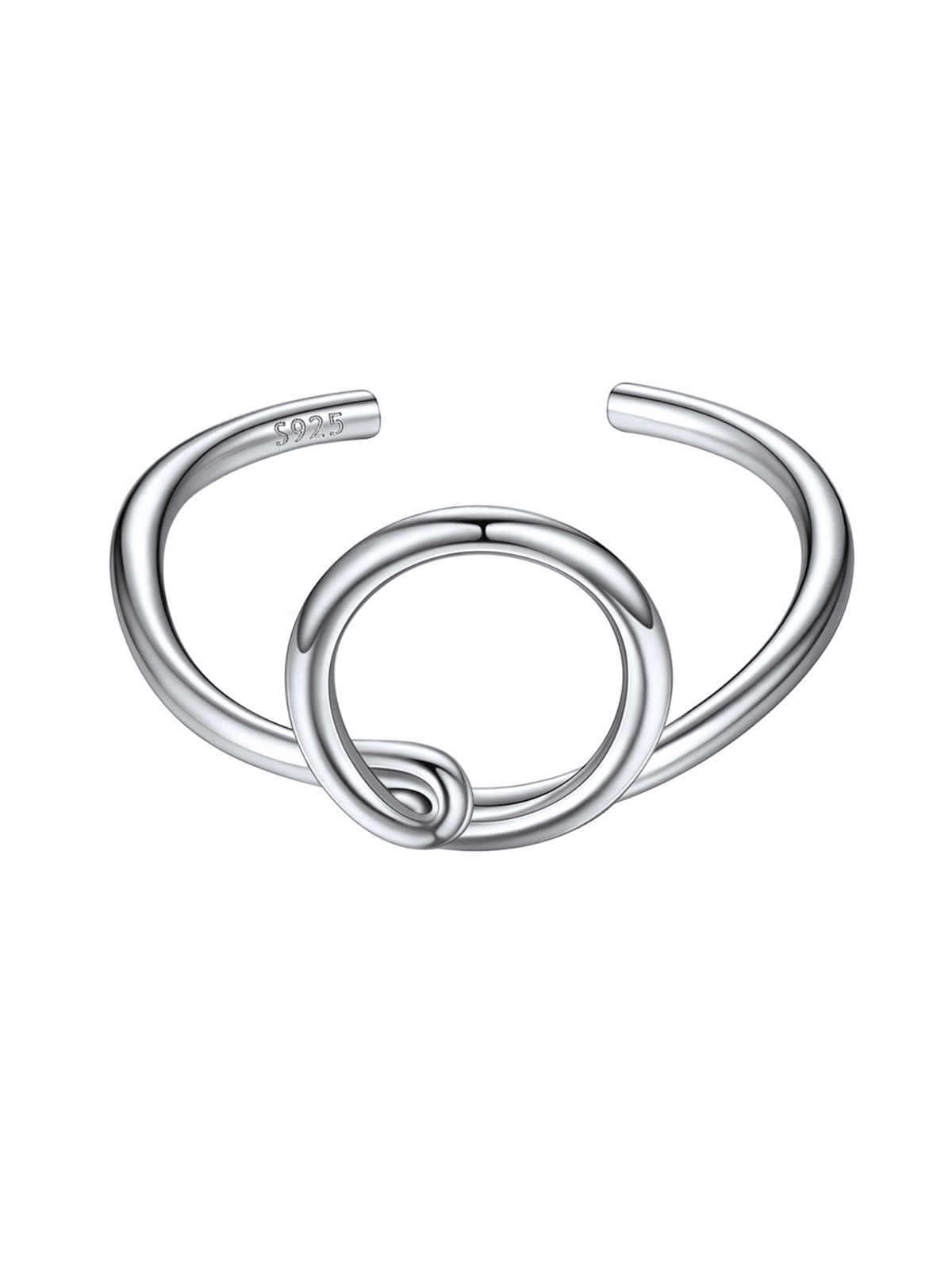 Adjustable Twisted Initial Ring in Silver