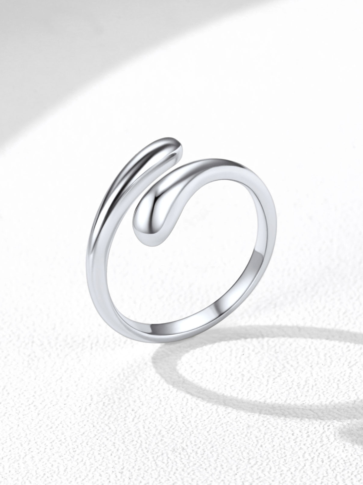 Adjustable Teardrop Foot Toe Ring in Silver