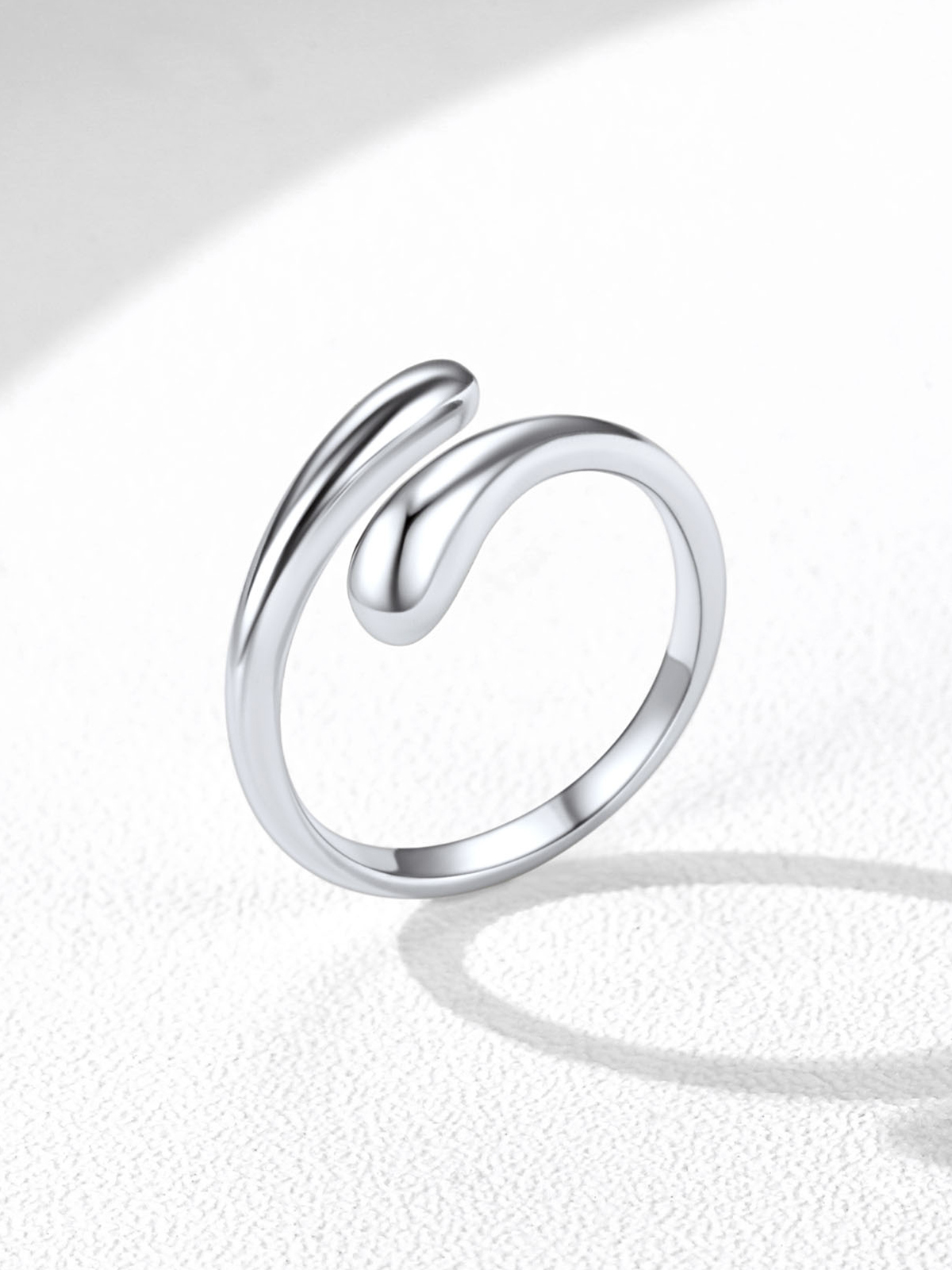 Adjustable Teardrop Foot Toe Ring in Silver