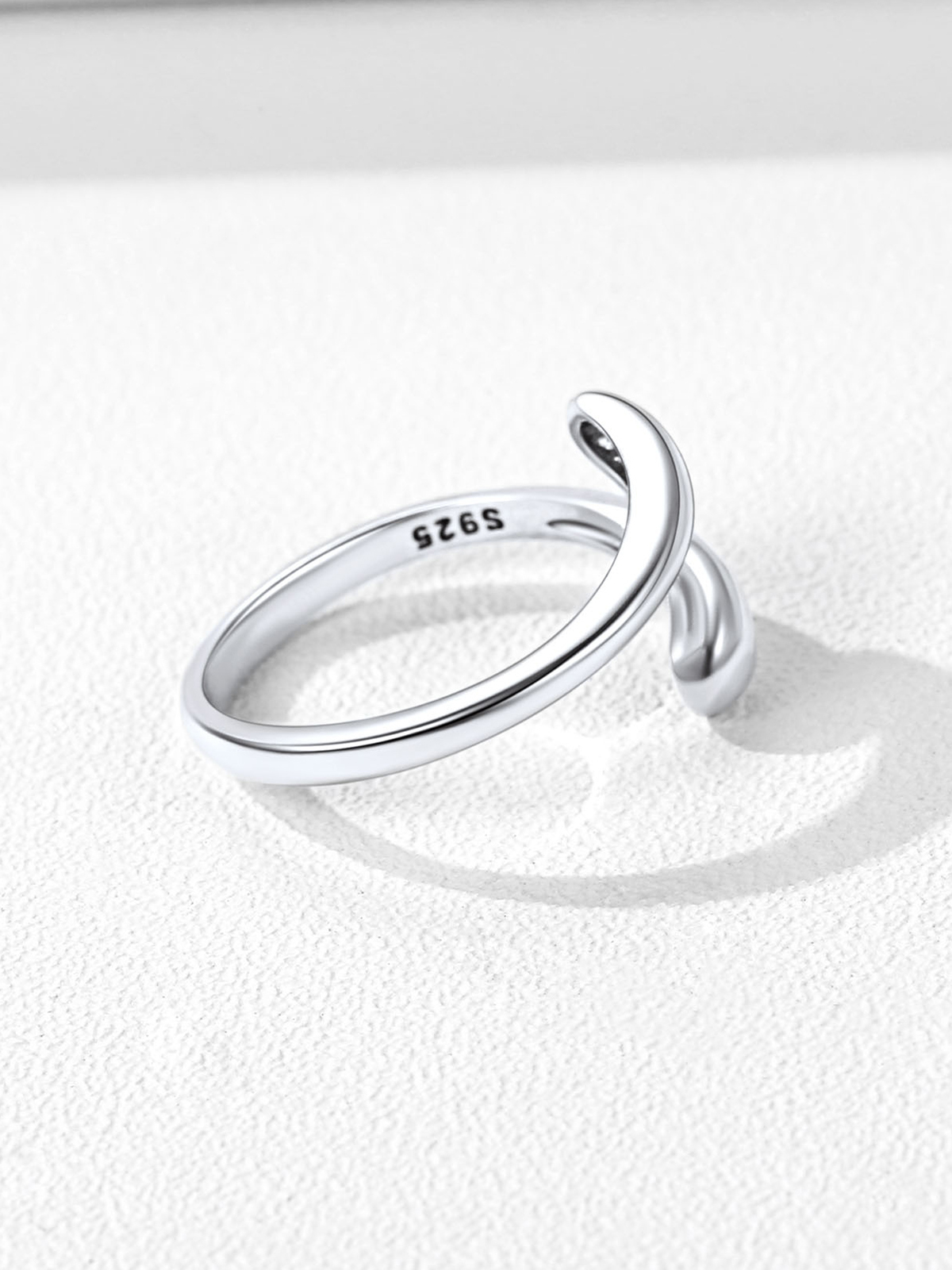 Adjustable Teardrop Foot Toe Ring in Silver