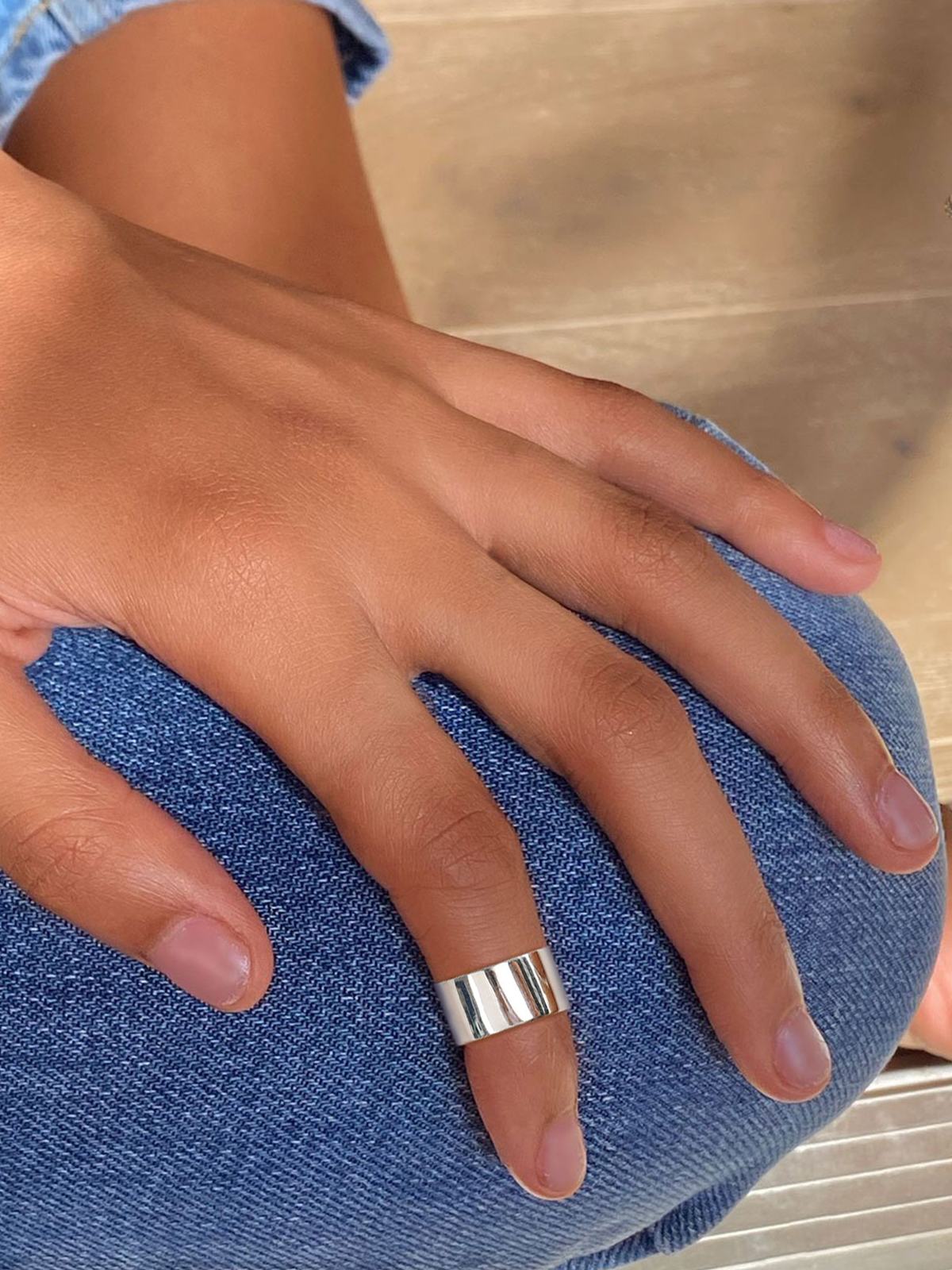 Adjustable 8mm Band Foot Toe Ring in Silver