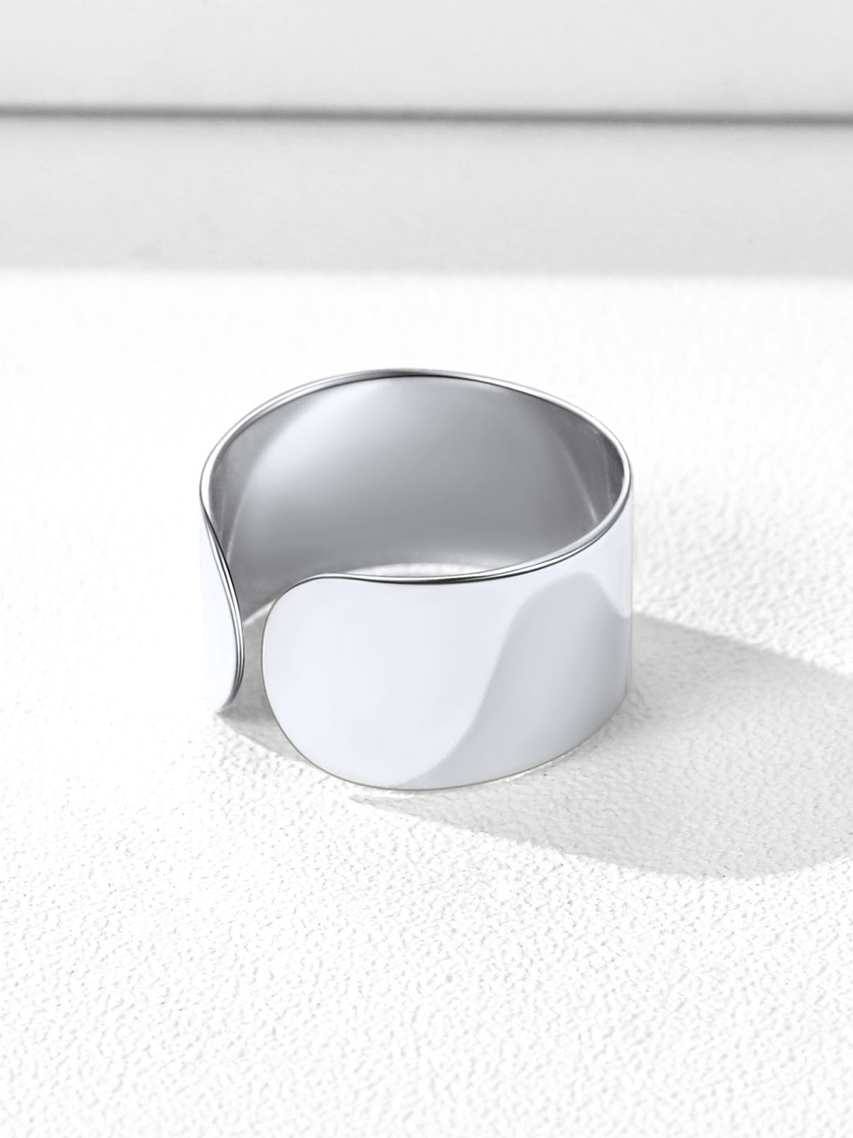 Adjustable 8mm Band Foot Toe Ring in Silver
