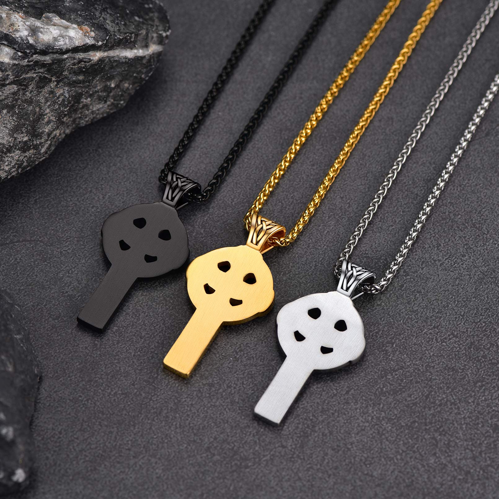 Celtic Knot Cross Pendant Necklace in Different Colors-02