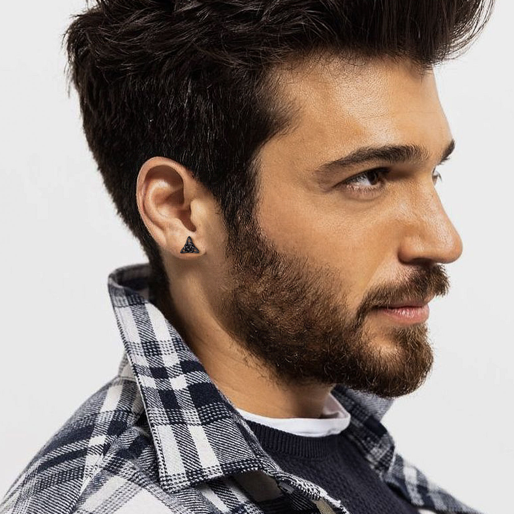 Celtic Knot Stud Earrings for Men