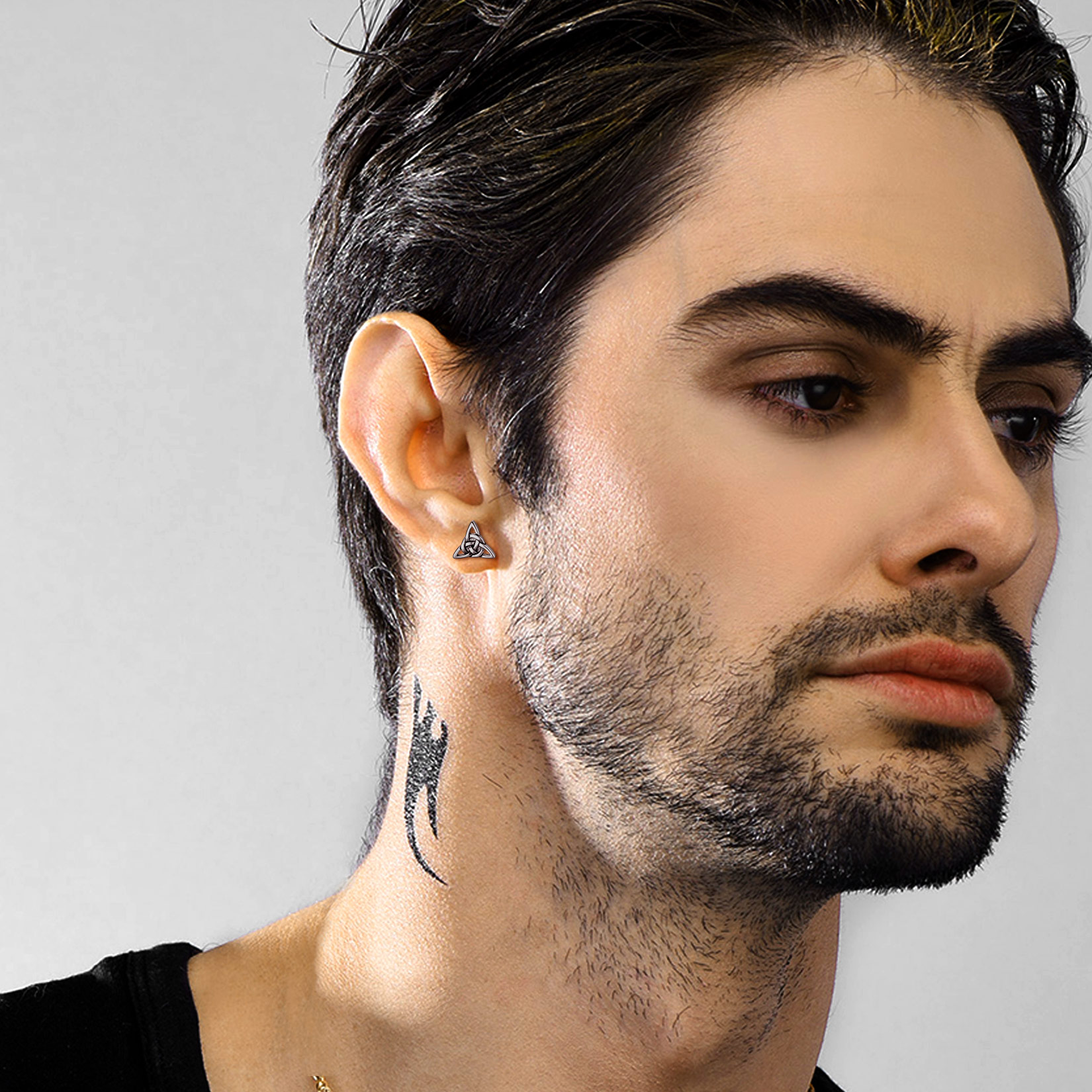 Celtic Knot Stud Earrings for Men