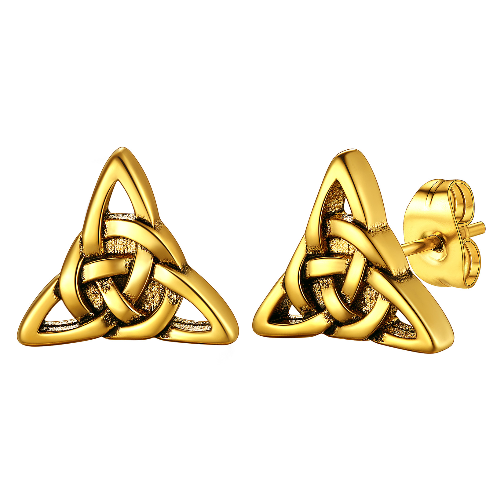 Celtic Knot Stud Earrings in 18K Gold Plated