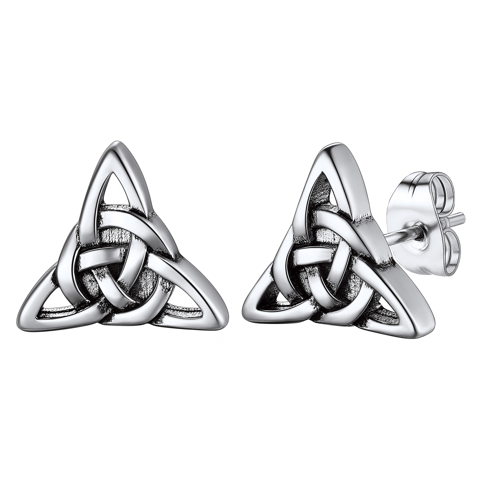 Celtic Knot Stud Earrings in Stainless Steel