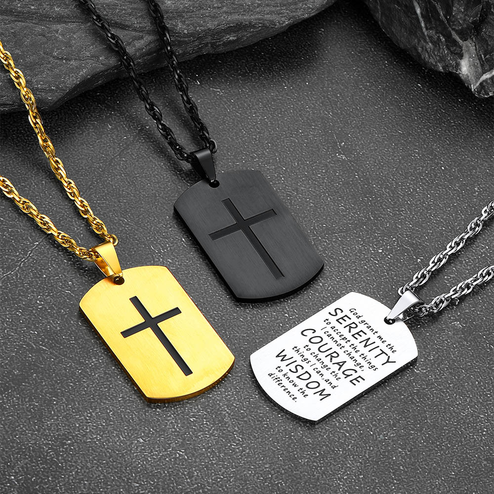 Cross Inspirational Bible Verse Pendant Necklace in Different Colors