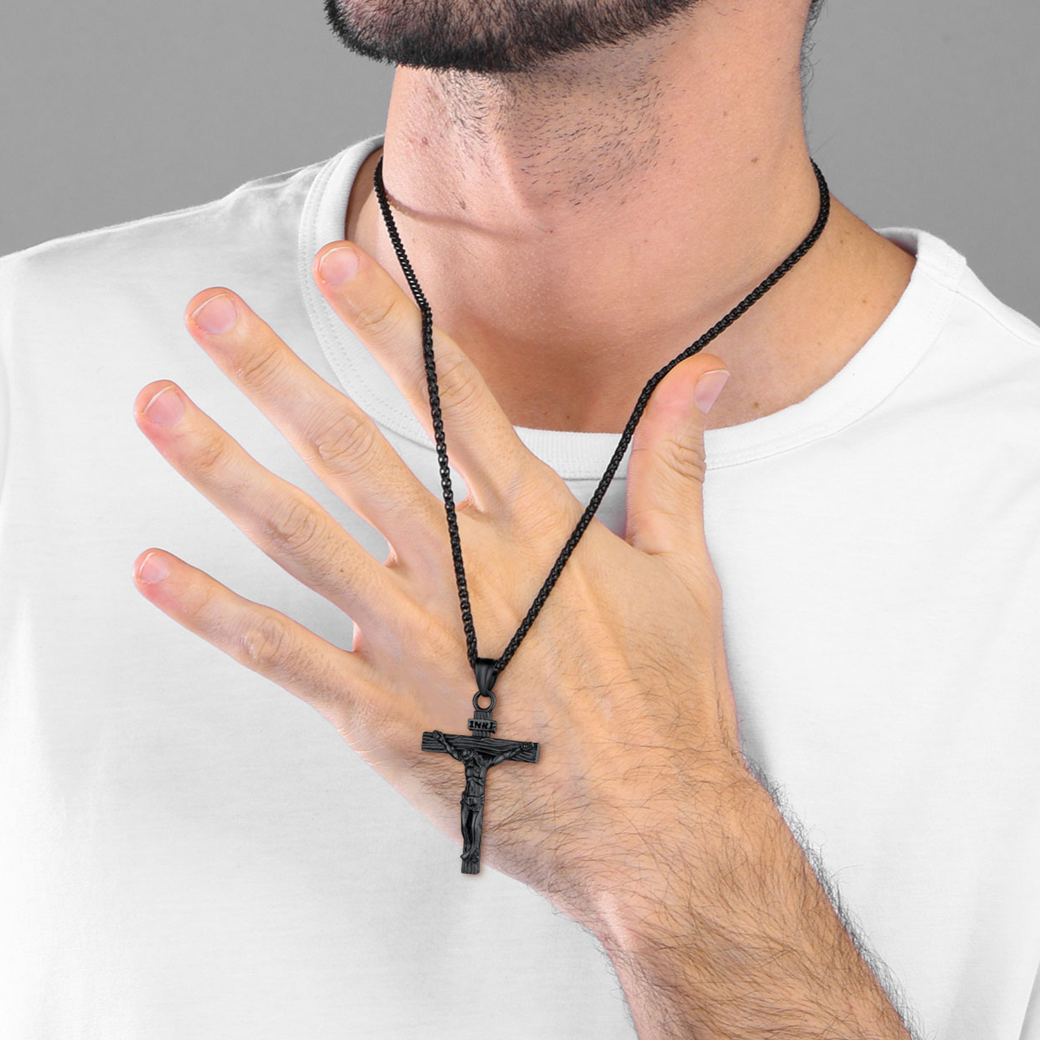 Cross Jesus Pendant Necklace for Men-01