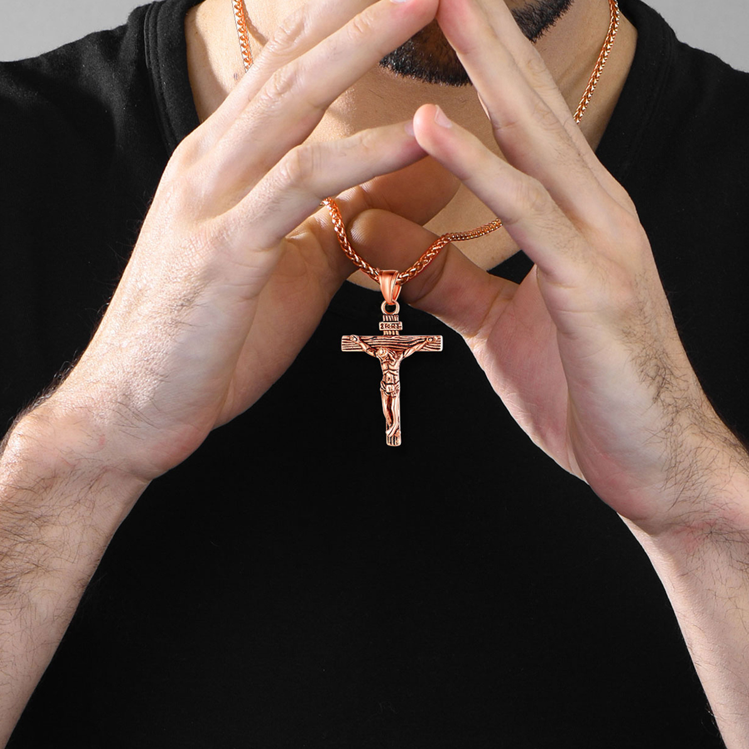 Cross Jesus Pendant Necklace for Men-01