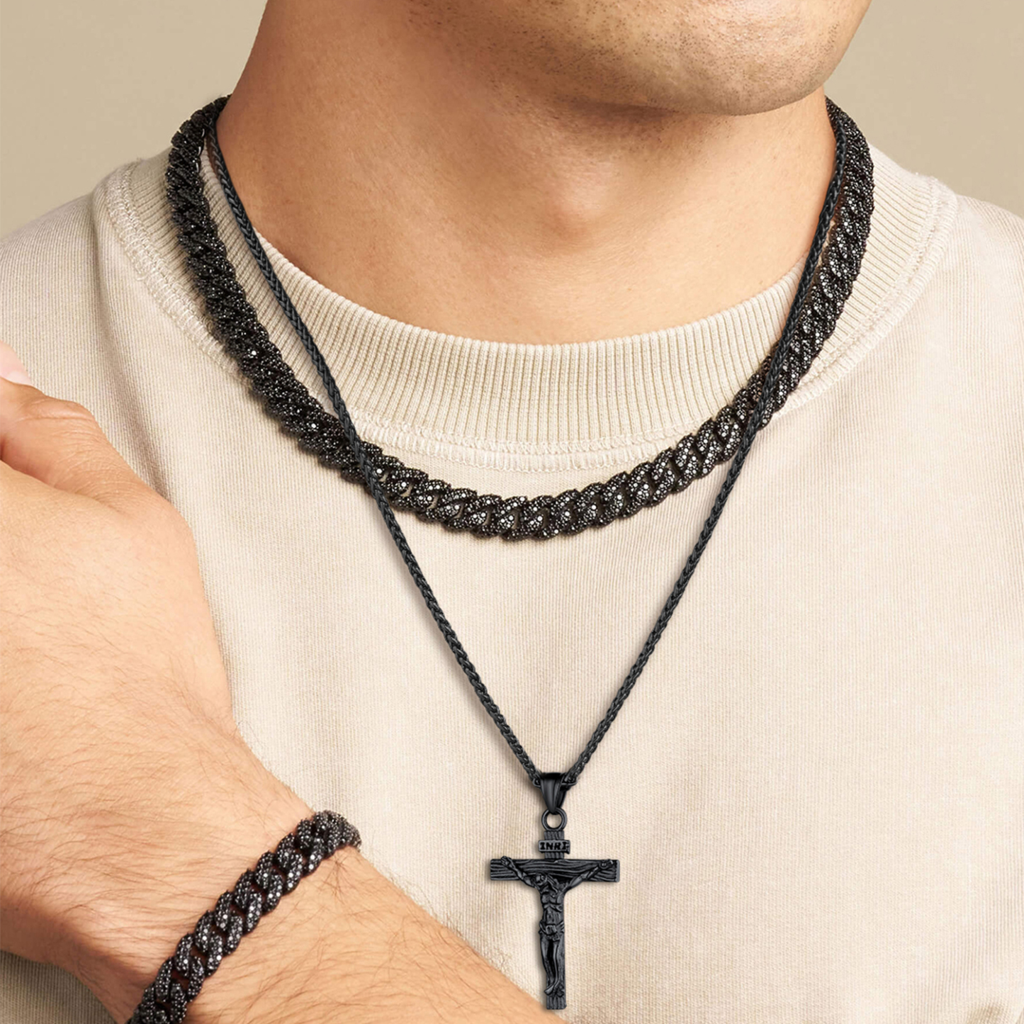 Cross Jesus Pendant Necklace for Men-02