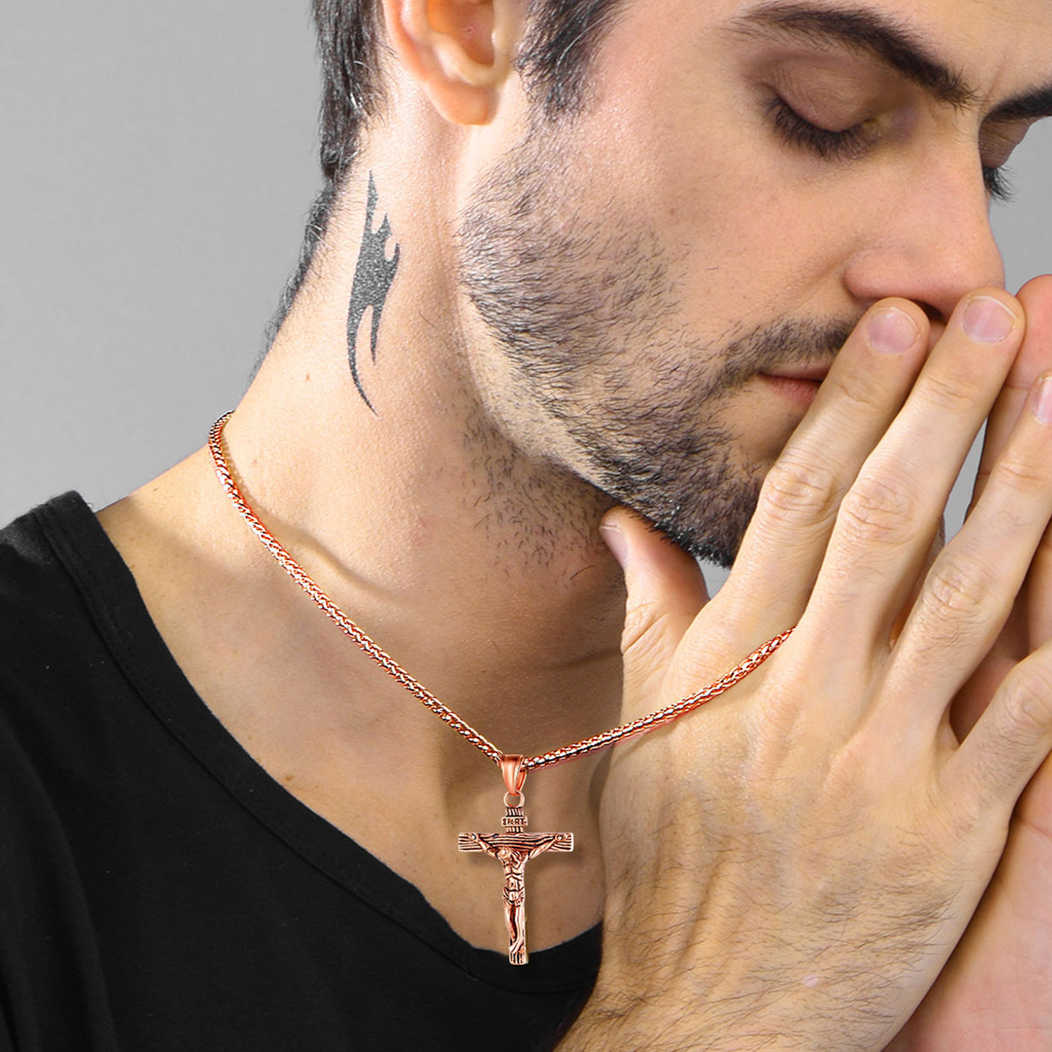 Cross Jesus Pendant Necklace for Men-02