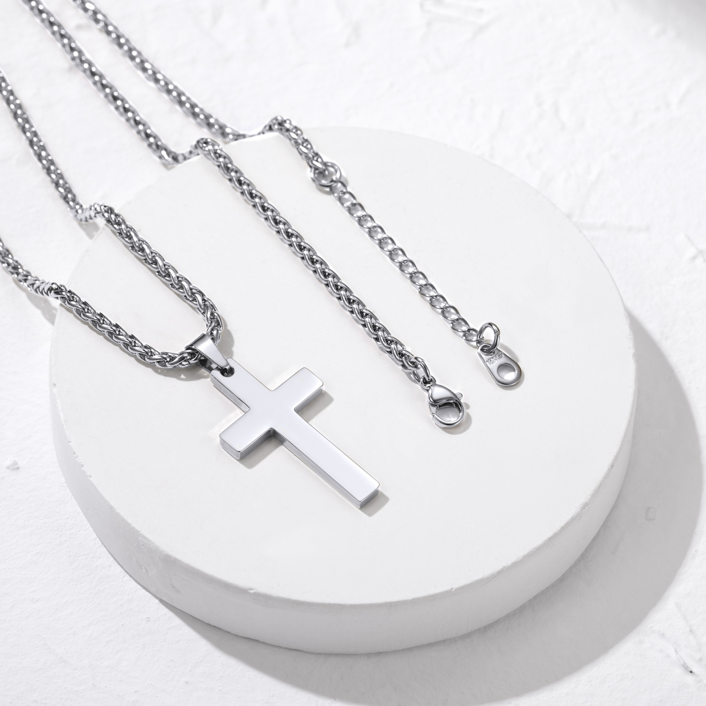 Cross Pendant Necklace, Stainless Steel-04