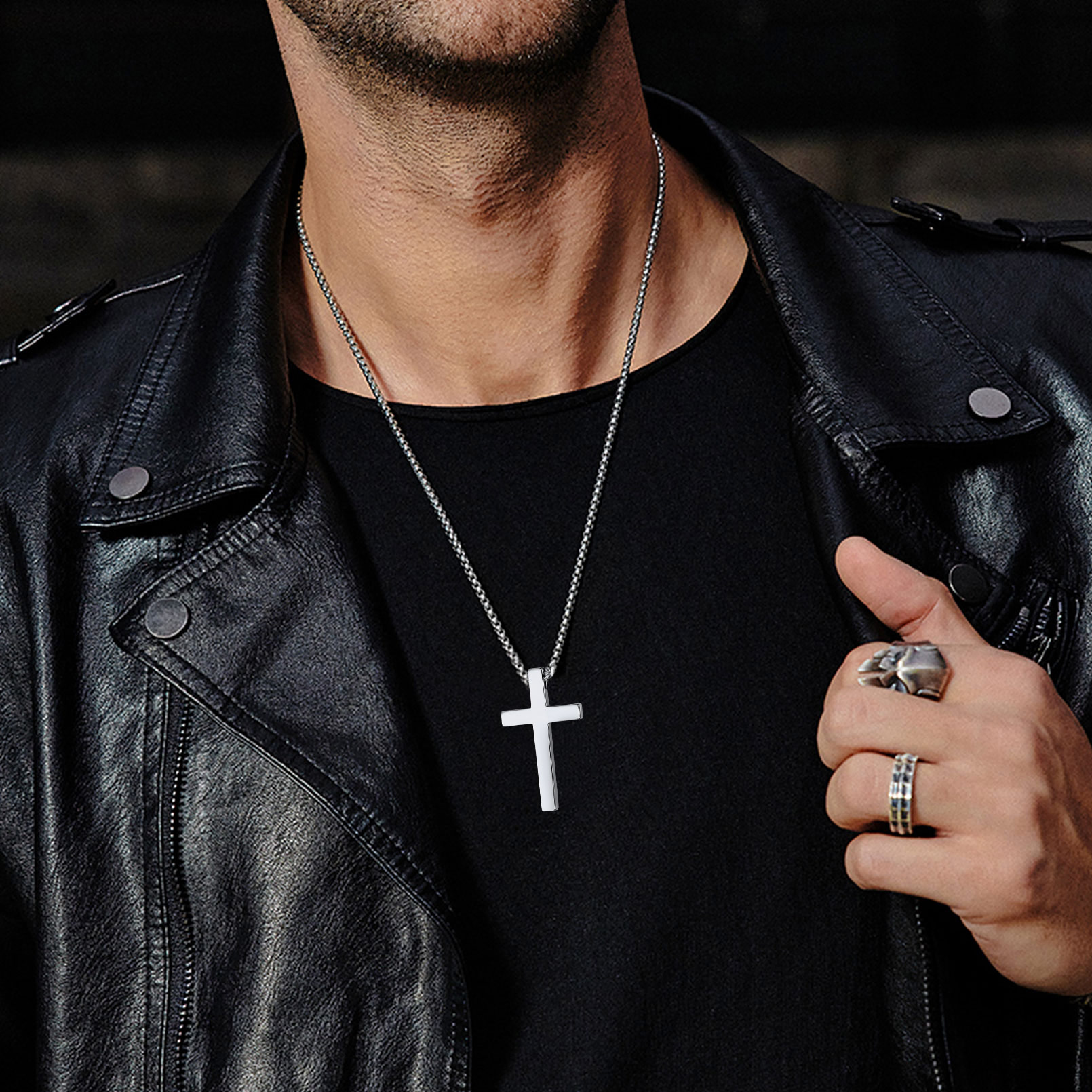 Cross Pendant Necklace for Men-01