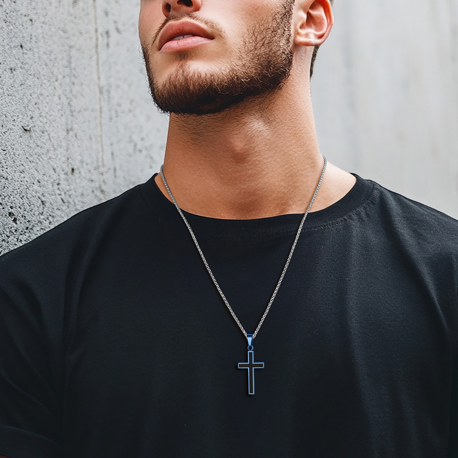 Cross Pendant Necklace for Men-02
